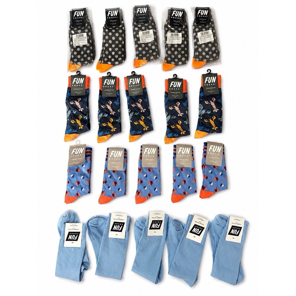 Fun Socks Wholesale 20 Pairs Women’s Fun Socks Crew Dress Cotton Novelty Lot New